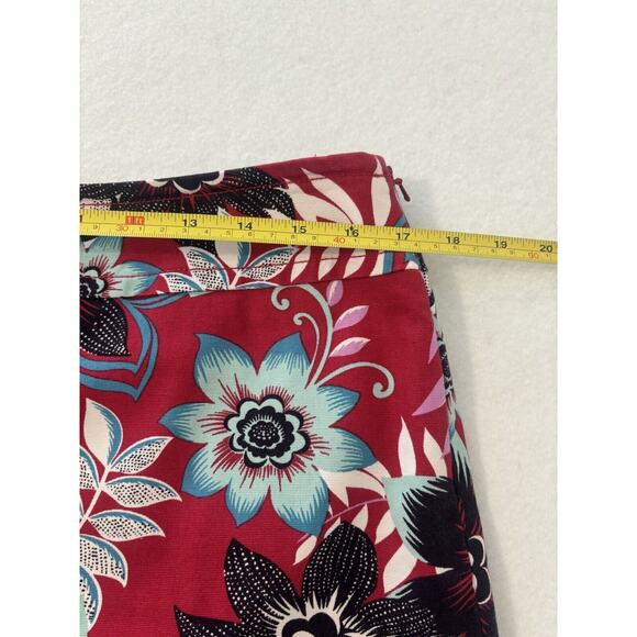 Talbots Petites 10P Red Multicolor Floral Lined Pencil Career Casual Skirt‎ - Picture 5 of 8